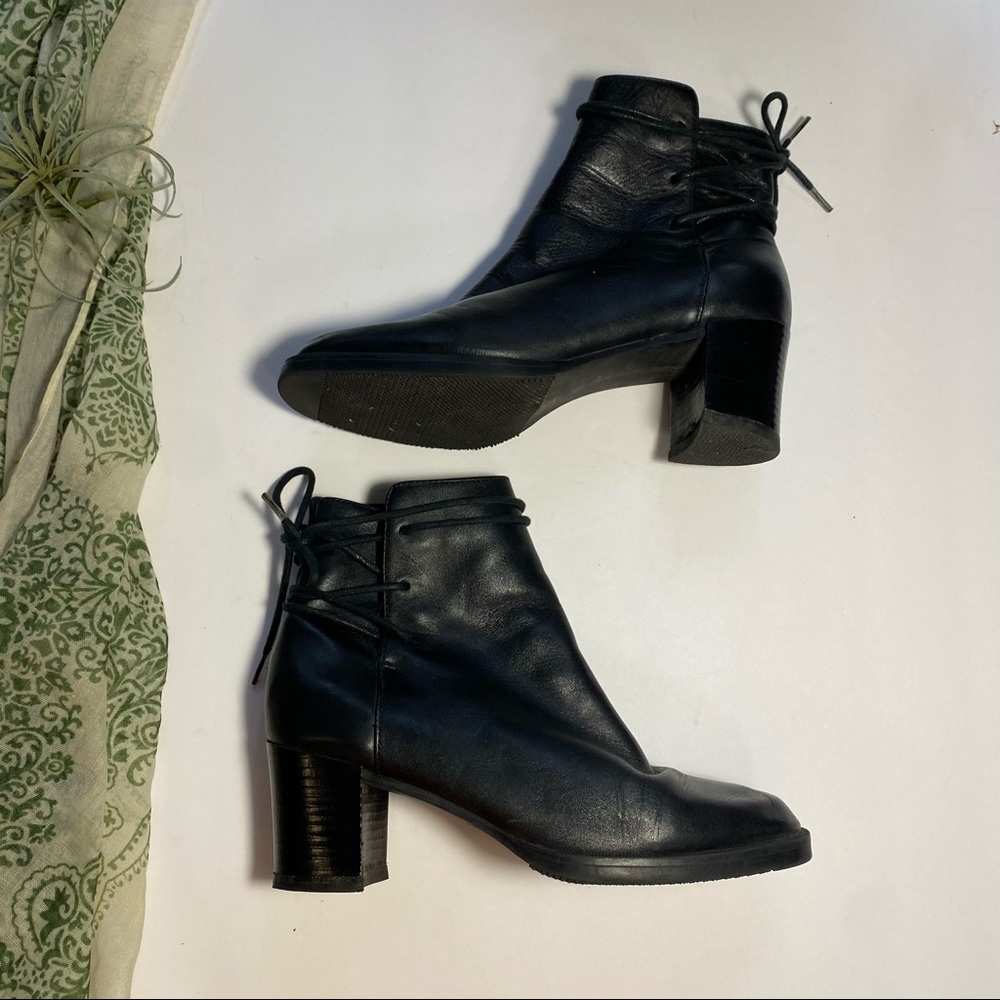 Vtg Apostrophe Ankle Boots Granny Booties Heel 6